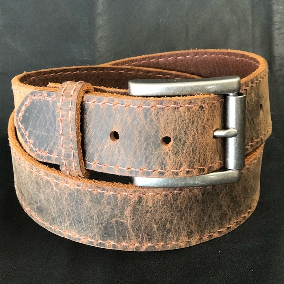 The Crazy Horse Men's Stitched Leather Belt